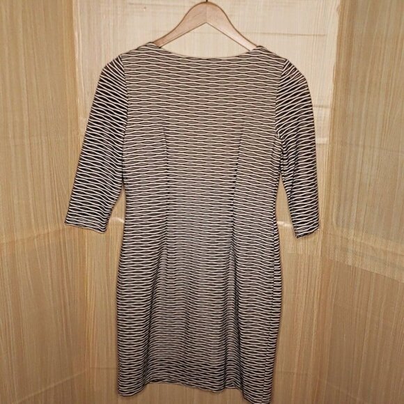 Sandra Darren Womens Black White 3/4 Sleeve Abstract Bodycon Midi Dress 6 - Picture 2 of 7